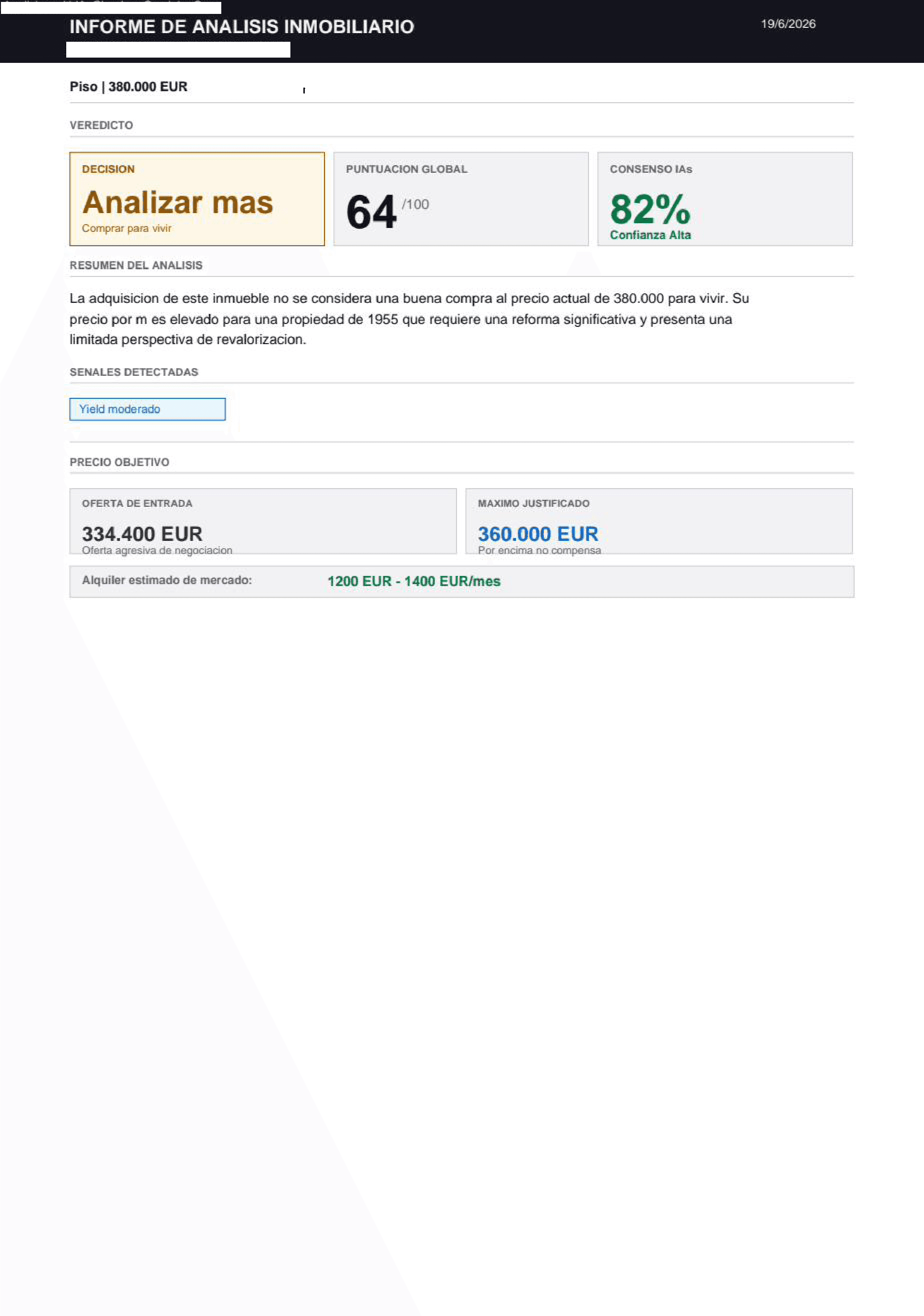 Pág. 1 · Veredicto y precio objetivo